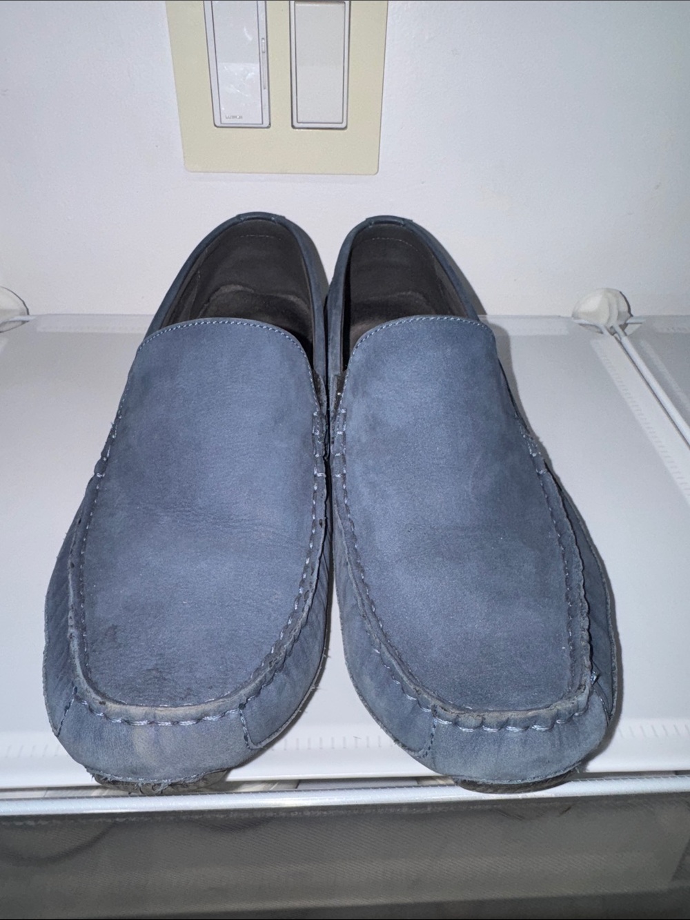 Cole Haan Men's Slate Blue Suede Slip-On Loafers